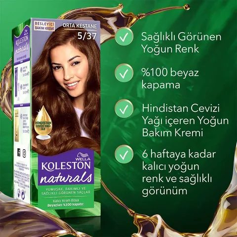 Wella Koleston صبغة شعر ويلا كولستون ناتشورالز 5/37 كستنائي متوسط