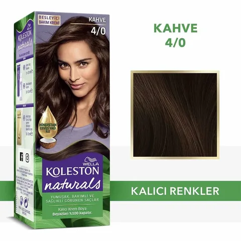 Краска для волос Wella Koleston Naturals 4/0 коричневая