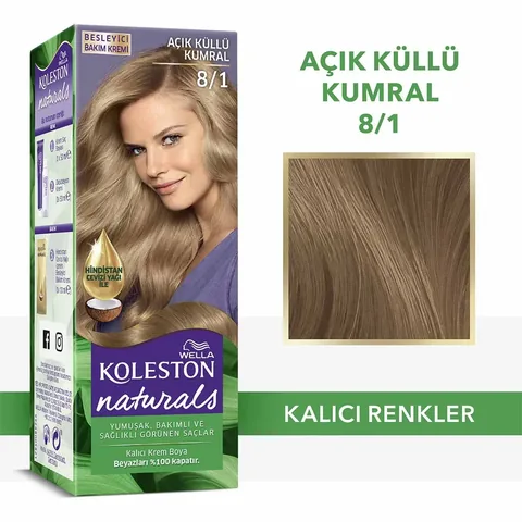 Краска для волос Wella Koleston Naturals 8/1 светлый пепельный блондин