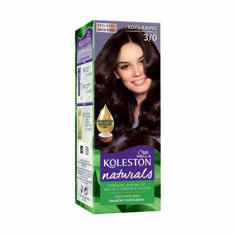 Краска для волос Wella Koleston Naturals 3/0 темный коричневый