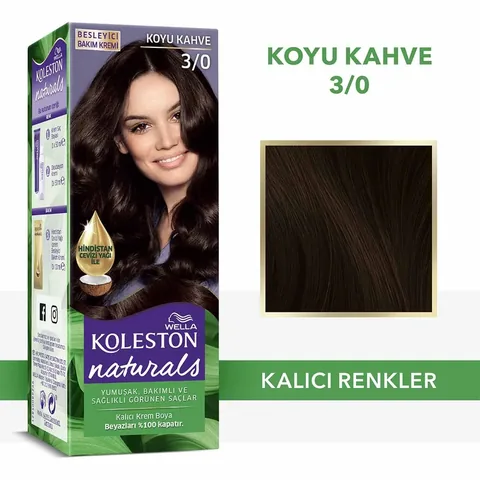 Краска для волос Wella Koleston Naturals 3/0 темный коричневый