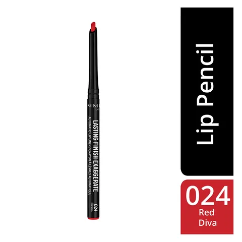 Rimmel London قلم تحديد الشفاه التلقائي لاستينج فينيش إكساجيرييت من ريميل لندن أحمر ديفا