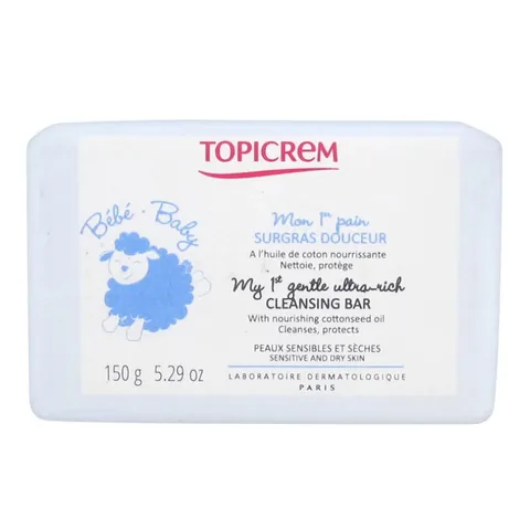 Topicrem توبيكريم صابونة تنظيف غنية للغاية مع زيت بذور القطن 150 غرام