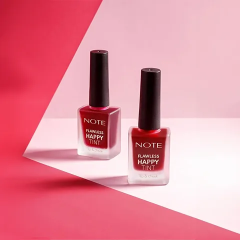 Note Flawless Happy Tint Lip &amp; Cheek Lip And Cheek Color Liquid Blush 02 wild Cherry