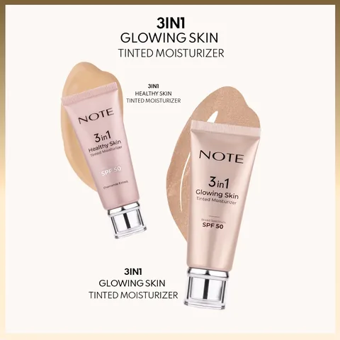 Note 3 in 1 glowing Skin Tinted Moisturizer 50 spf Luminous Brightening Cream