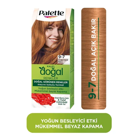 Palette باليت صبغة شعر طبيعية دائمة 9-7 نحاسي فاتح طبيعي