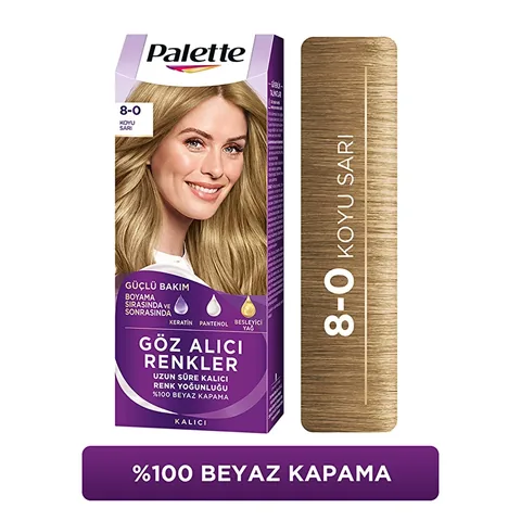 Palette Eye-catching Colors Hair Dye 8-0 dark Blonde