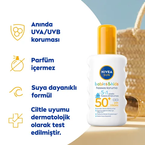 Nivea Sun SPF50 Sensitive Sun Protection Body Spray for Children 200 ml