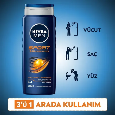 Гель для душа и ванны Nivea Men Sport 500 мл