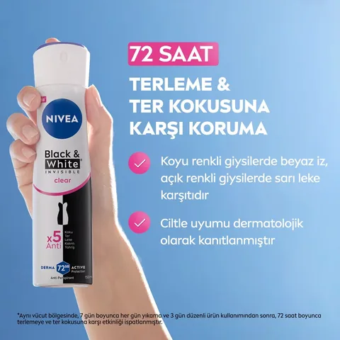 NIVEA Black&amp;White Clear Deodorant Set: Spray 150ml