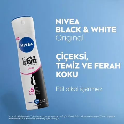 NIVEA Black&amp;White Clear Deodorant Set: Spray 150ml