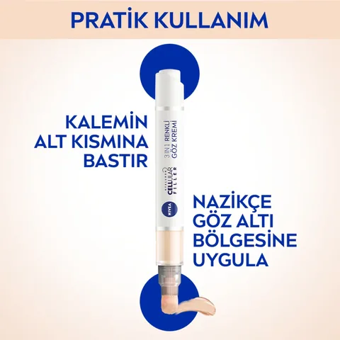 NIVEA كريم نيفيا للعناية بالعين وإخفاء الهالات السوداء بحمض الهيالورونيك وحشو الخلايا 15 مل لون متوسط