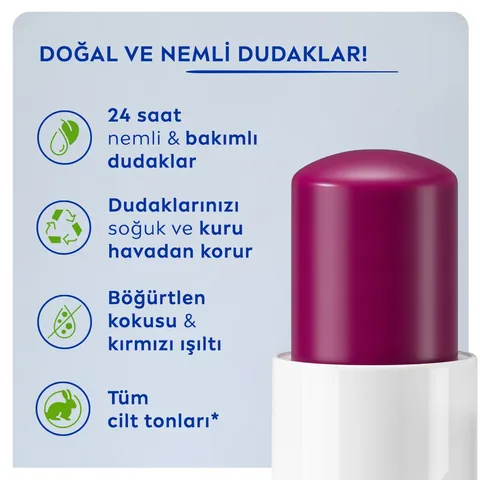 احصلي على شفاه ناعمة ومرطبة بلون التوت الخفيف من Nivea
