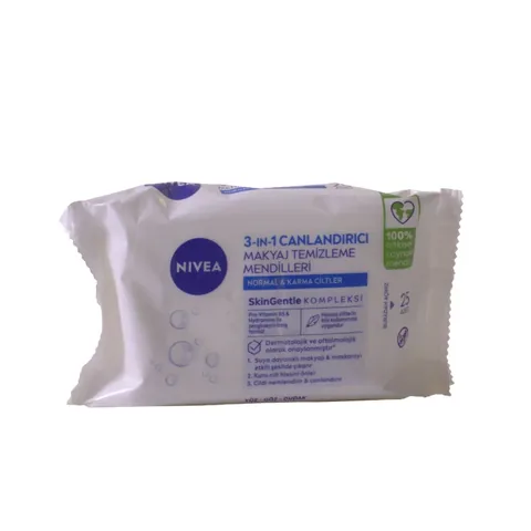 Nivea 3in1 Revitalizing Makeup Remover Wipes (Normal Combination Skin) 25 pcs