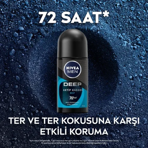 Nivea Men Deep Beat Black Carbon Roll-On 50ml