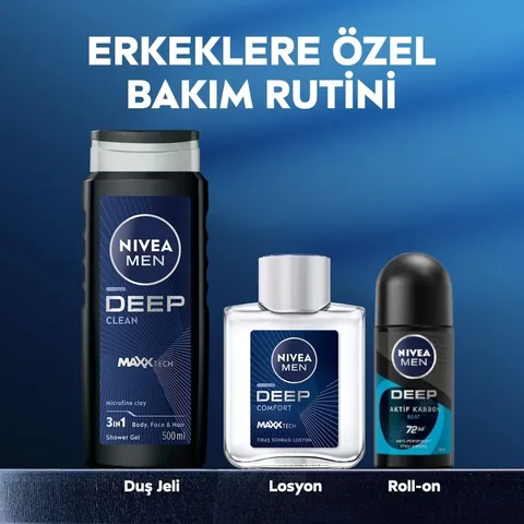 Nivea Men Deep Beat Black Carbon Roll-On 50ml
