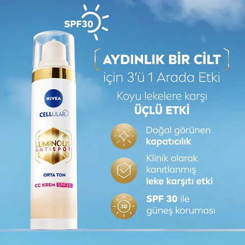 Nivea Luminous 630 Anti Spot Spf 30 CC Cream Medium Tone 40 ml