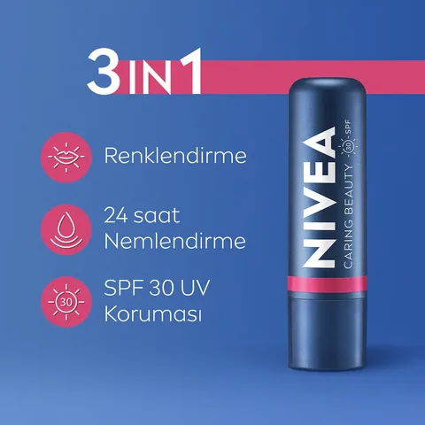 Nivea SPF30 Pink Tinted Sun Protection Lip Balm 4.8 gr