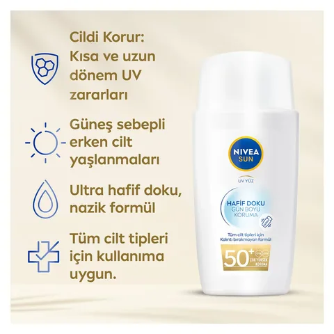 Nivea Sun Spf 50 Light Texture Sun Protection Cream 40 ml