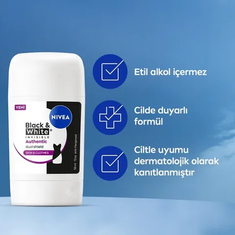 Nivea Déodorant Stick Femme BlackWhite Authentic 50 ml