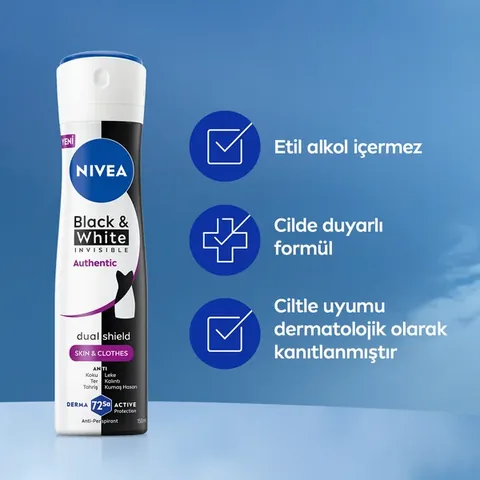 Déodorant Nivea Black and White Authentic Femme 150 ml