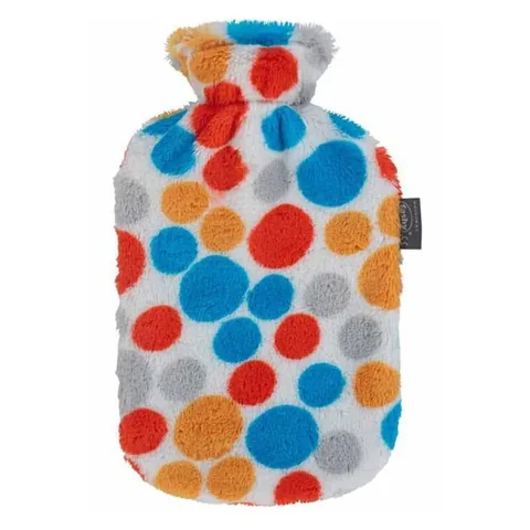 Fashy Termofor Fleece Covered KÇK Polka Dot Hot Water Bottle 2L