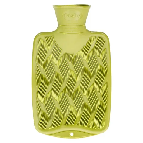 Fashy Children's Wave Pattern Hot Water Bottle - Kiwi Green 0.8 L
