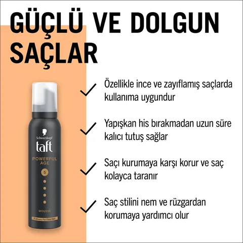 Taft Powerful Age Vegane Haarschaum für dünnes, volles Haar 150ml