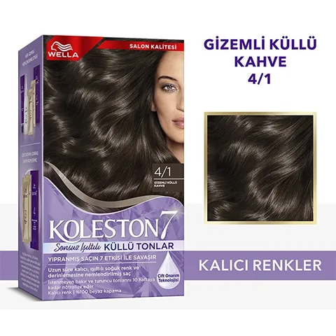 Wella Koleston 7 kit Infinite Luminous Ash Shades 4/1 mysterious Ash Brown