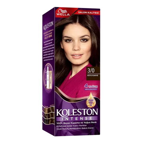 Краска для волос Wella Koleston Интенсивная 3/0 Темно-коричневая