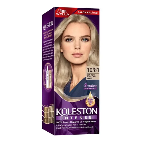Краска для волос Wella Koleston 10/81 очень светлый пепельный блондин