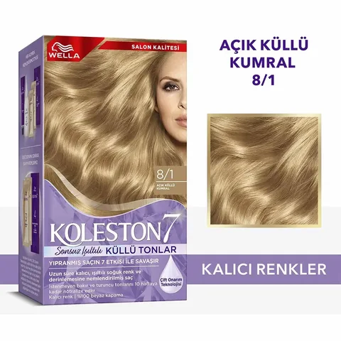 Wella Koleston صبغة شعر ويلا كولستون سوبريم 8/1 أشقر رمادي فاتح (درجات رمادية لامعة لا نهائية)