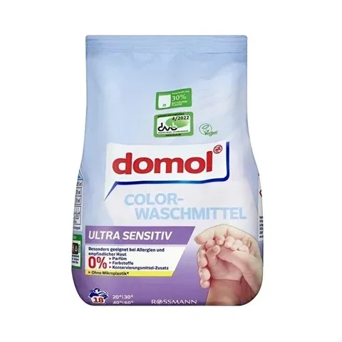 Порошок для стирки в машине Domol Color Eco 18 стирок ультра чувствительный 1215 г