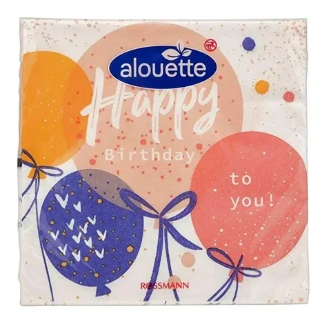 Alouette Happy Birthday Servietten - 20 Stück