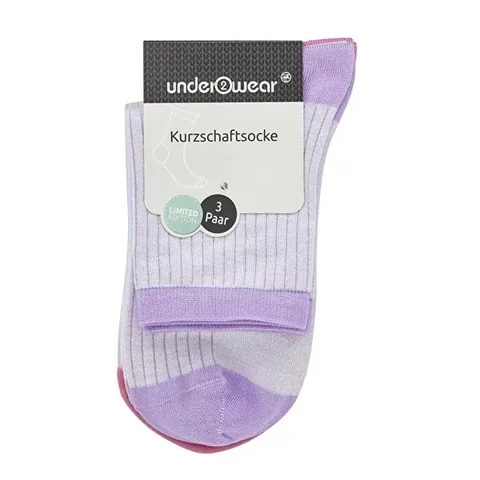 Bunte gestreifte Bio-Baumwollkurzsocken - 3 Paar
