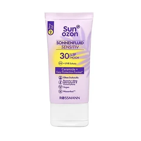 Солнцезащитный крем для лица Sunozon фиолетовый SPF 30 веганский увлажнитель 50 мл