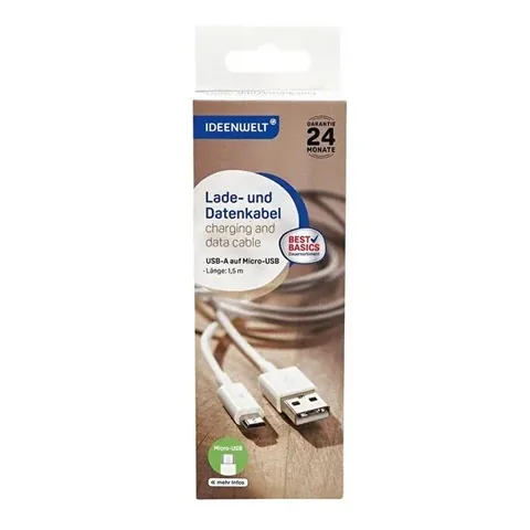 Ideenwelt 1,5M USB-Micro Datenübertragungs- und Ladekabel