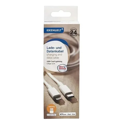 Ideenwelt 1,5M USB C auf Lightning Lade- und Datenkabel
