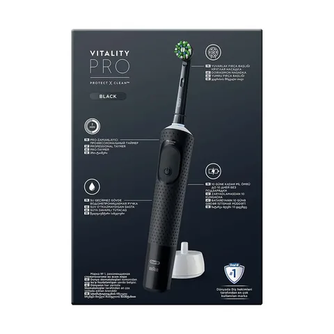 Oral-b Rechargeable/electric Toothbrush Vitality Pro 2-pack Black&amp;lilac Advantage Pack