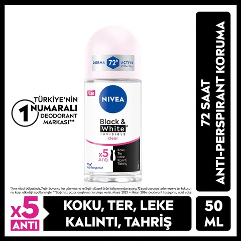 Nivea Black &amp; White Invisible Damen Roll-On Deodorant 50ml