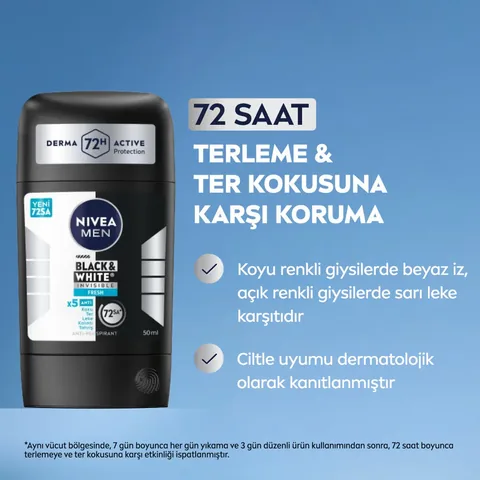 Дезодорант-стик Nivea Men Невидимый черно-белый свежий 50 мл
