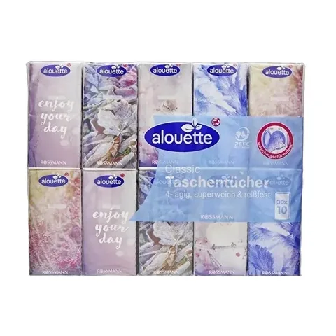 Alouette Weichpapier - 10 Packungen mit 30 Blättern, chlorfrei