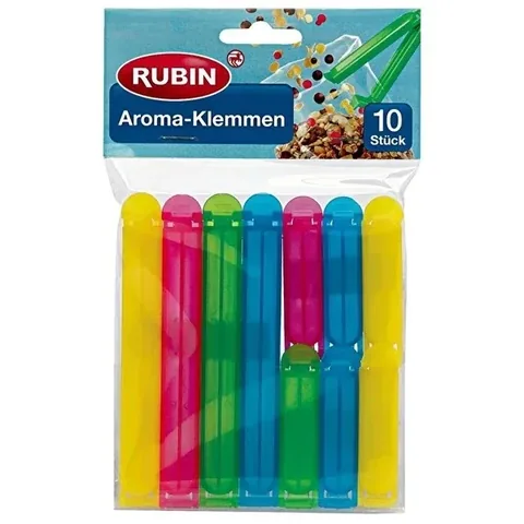 Клипсы для пакетов цветные 10 штук от Rubin