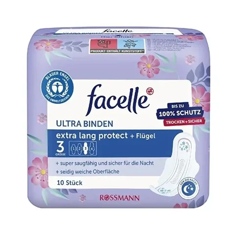 Facelle Ultra Nachtbinden mit Flügeln, 10 Stück