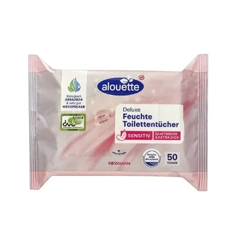 Alouette Biologisch abbaubares feuchtes Toilettenpapier für empfindliche Haut - 50 Stück