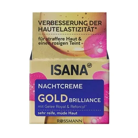 Isana Gold Brilliance Nachtcreme für 60+ Haut, 50 ml