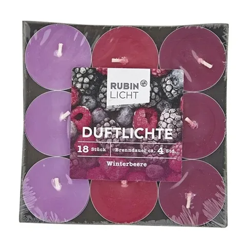 Rubin Licht Duftkerzen 18er-Pack