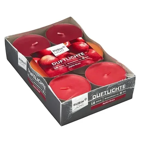 Rubin Licht Apfel-Zimt Teelichter 12er-Pack