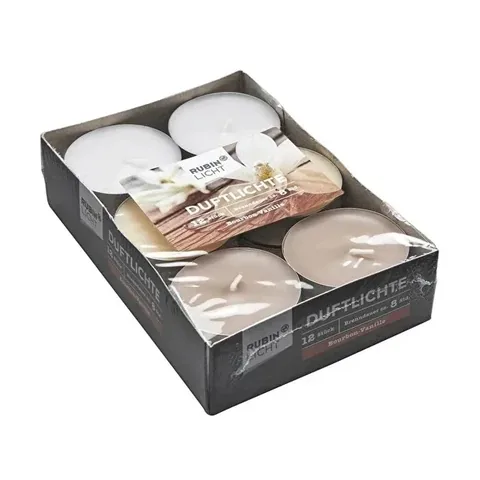 Rubin Licht Duftkerzen Set Bourbon Vanille - 12 Stück