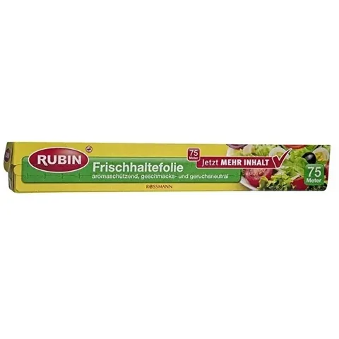Rubin 75m Stretchfolie - Selbstklebende Lebensmittelverpackung, Umweltfreundlich